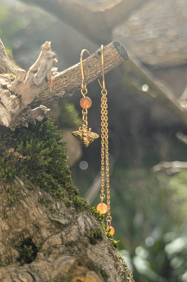 Boucles d'oreilles asymétriques Aristée - Cornaline