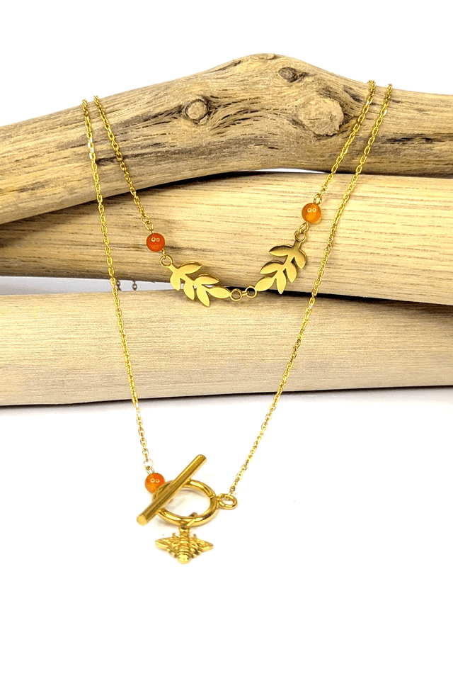 Compo choker Ida et collier Maya - Cornaline