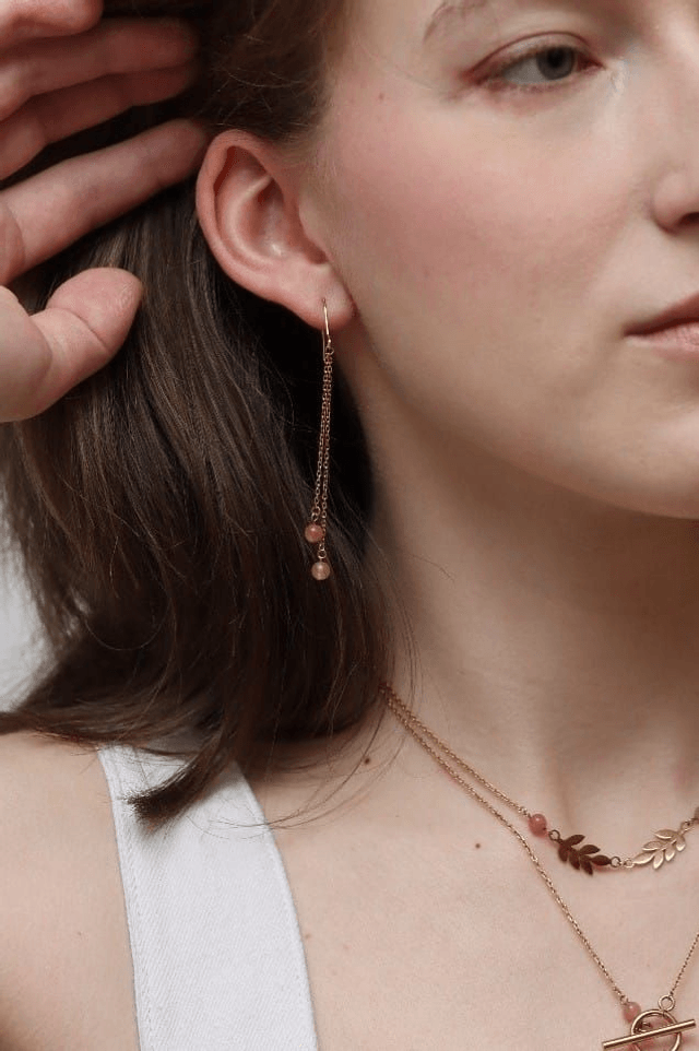 Boucles d'oreilles asymétriques Aristée - Pierre de lune