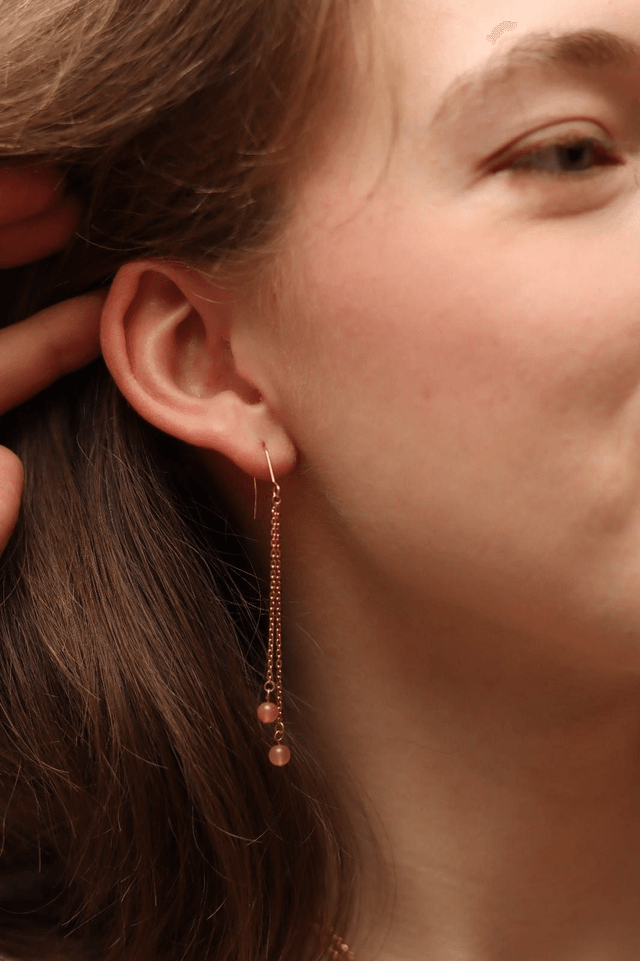 Boucles d'oreilles asymétriques Aristée - Pierre de lune